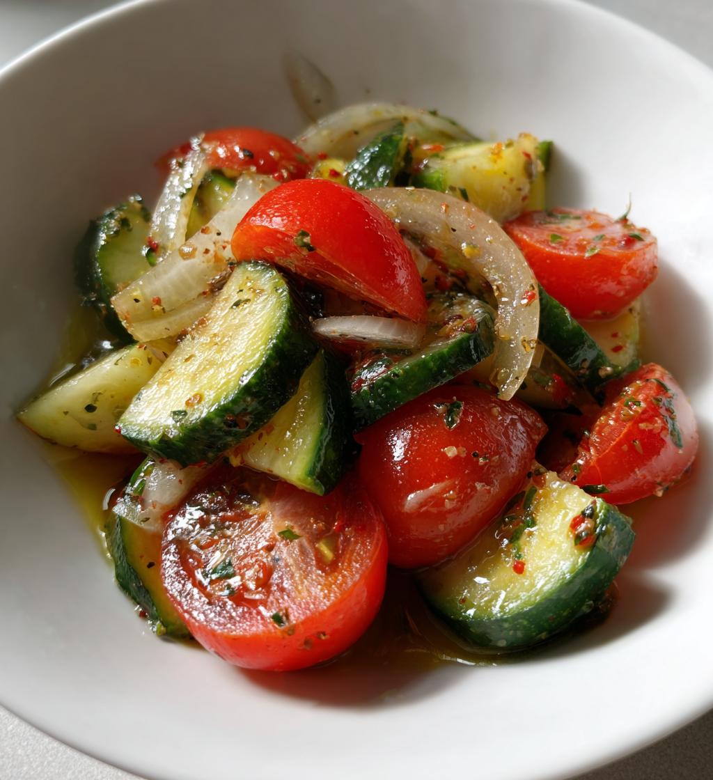 Marinated Cucumbers Onions Tomatoes