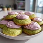 Matcha Sugar Cookies with Lavender Frosting