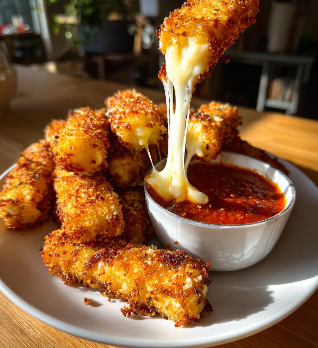 Mozzarella Sticks with Marinara Sauce & Creamy Dip