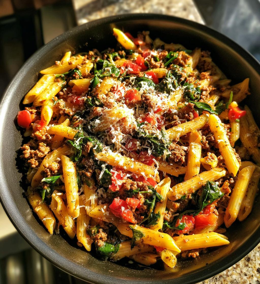 One Pan Healthy Ground Beef Pasta - detail 1
