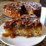 Pecan Upside Down Cake with Caramel Sauce