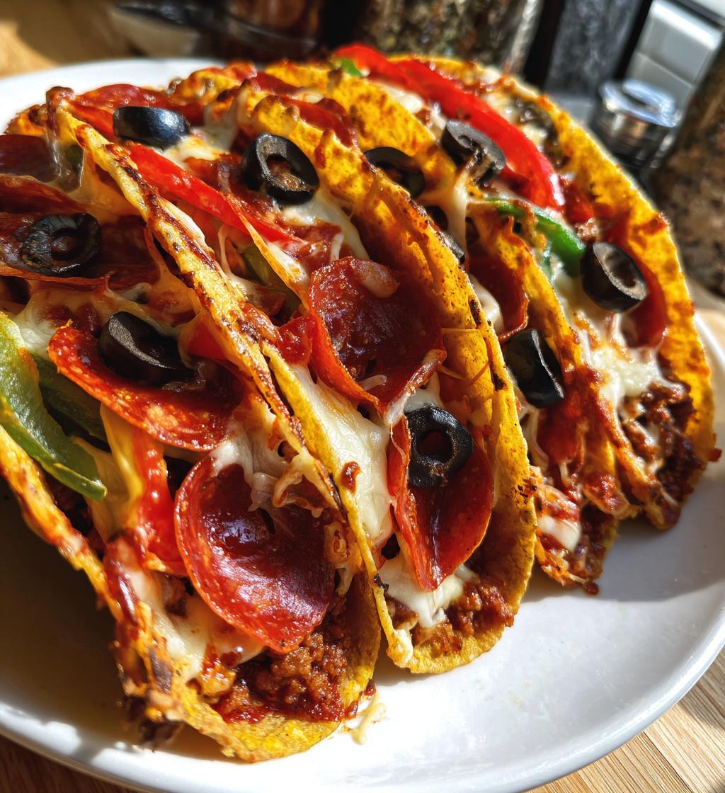 Pepperoni Pizza Tacos With Sausage Mozzarella - detail 1