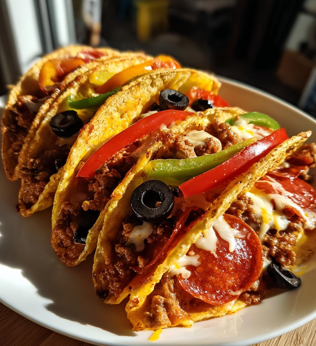 Pepperoni Pizza Tacos With Sausage Mozzarella