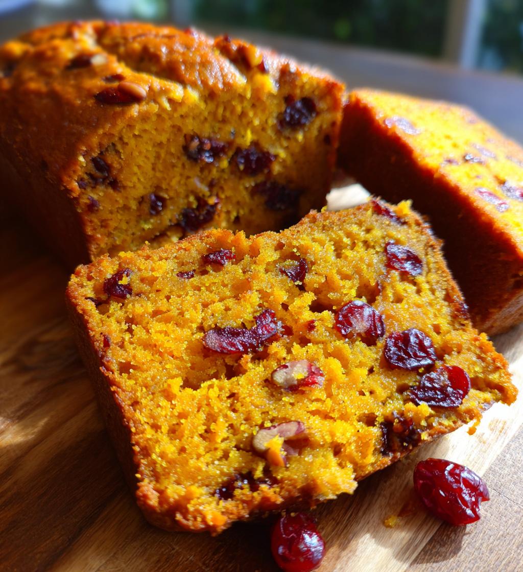 Pumpkin Bread with Cranberries and Pecans - detail 1