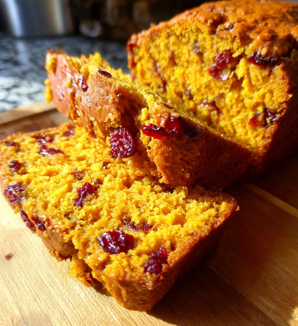 Pumpkin Bread with Cranberries and Pecans