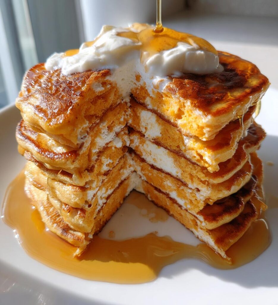 Pumpkin Cottage Cheese Pancakes