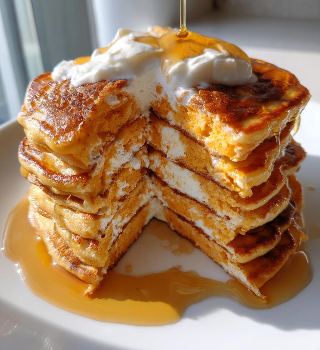 Pumpkin Cottage Cheese Pancakes