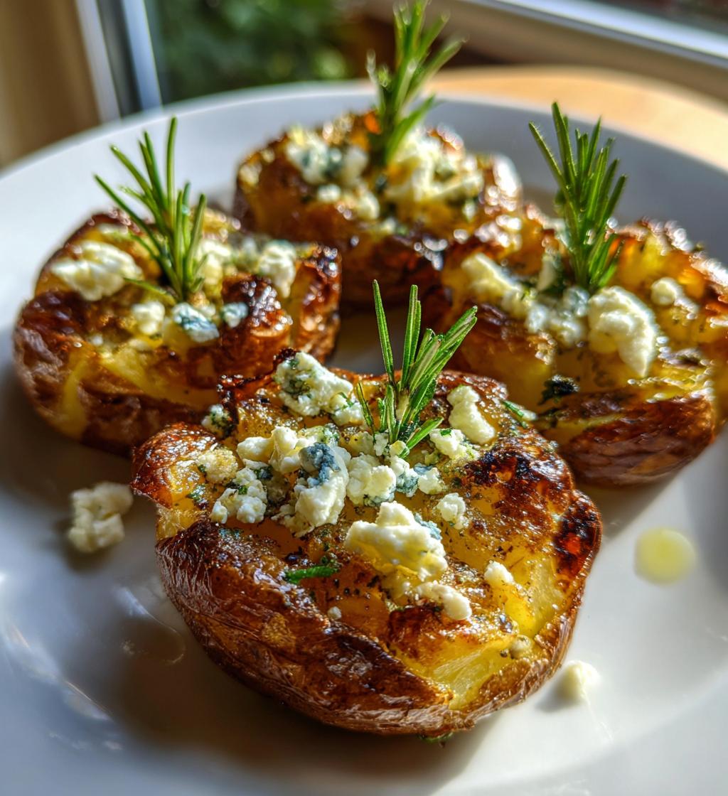 QUICK SMASHED GREEK POTATOES WITH FETA AND ROSEMARY