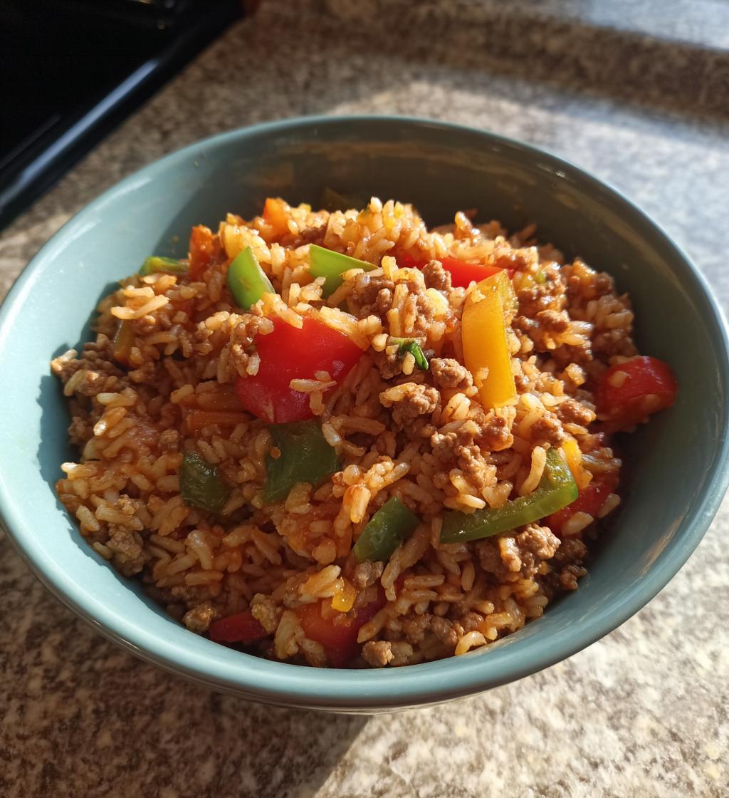 Quick Dirty Rice with Ground Beef