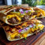 Quick and Easy Cheeseburger Flatbreads