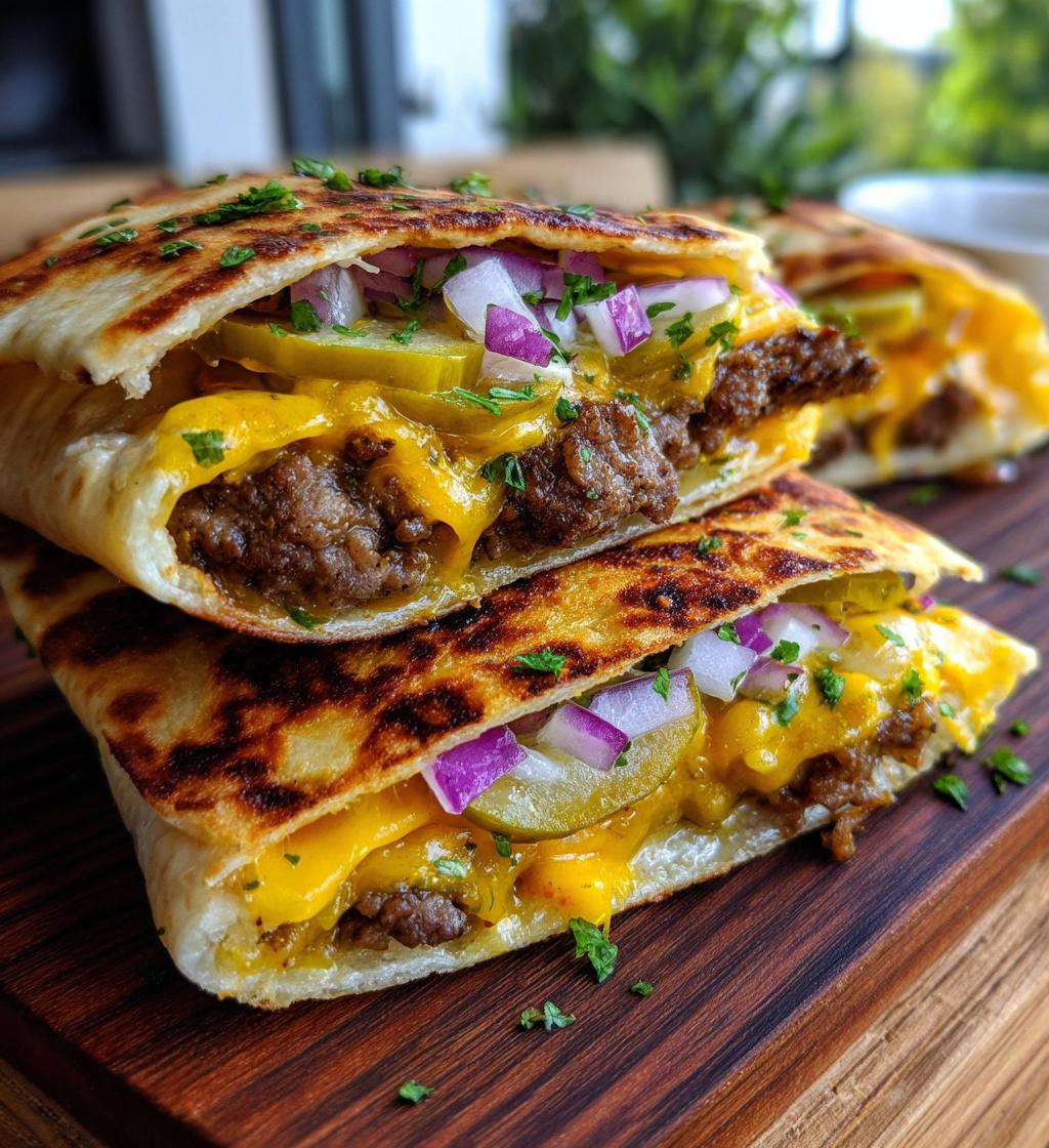 Quick and Easy Cheeseburger Flatbreads