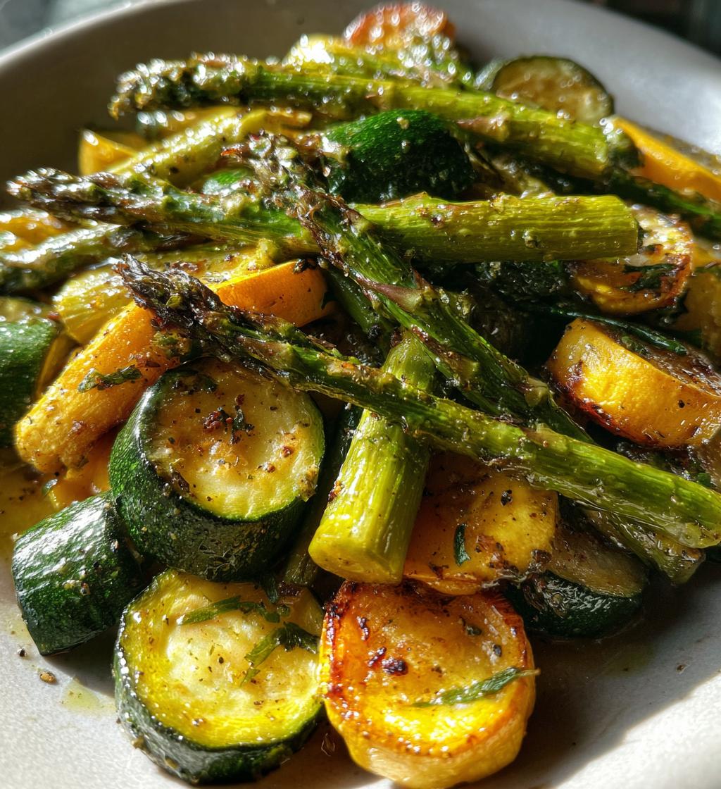 Roasted Asparagus with Zucchini and Squash