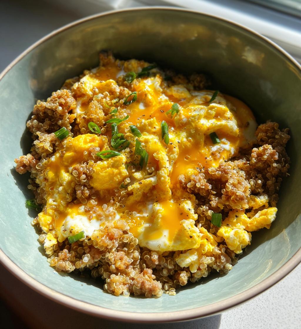 Sausage and Cheese Quinoa Breakfast Bowl - detail 1