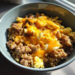 Sausage and Cheese Quinoa Breakfast Bowl