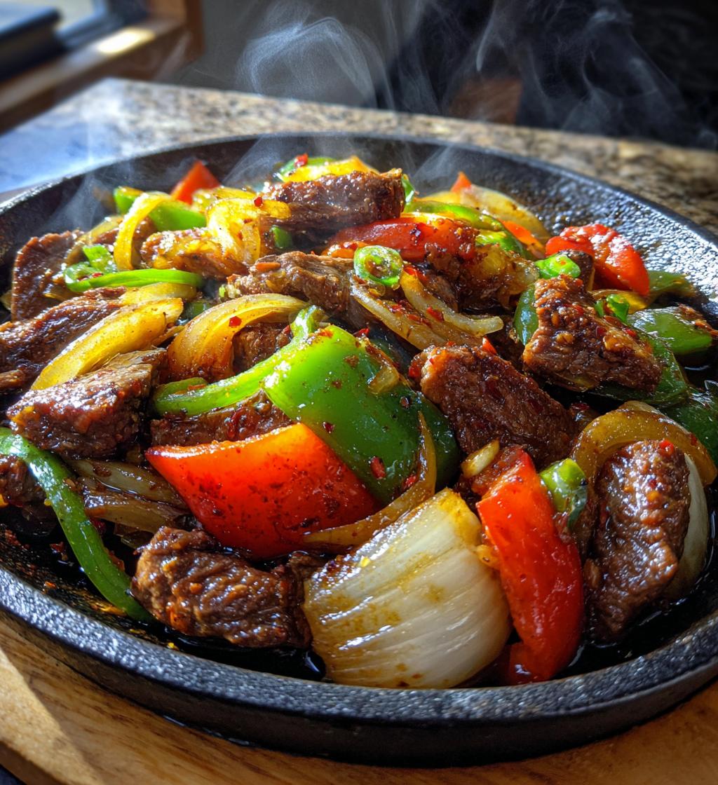 Sizzling Chinese Pepper Steak with Onions - detail 1