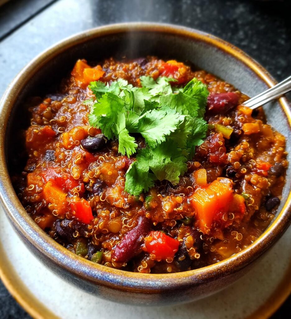 Slow Cooker Lentil and Quinoa Chili