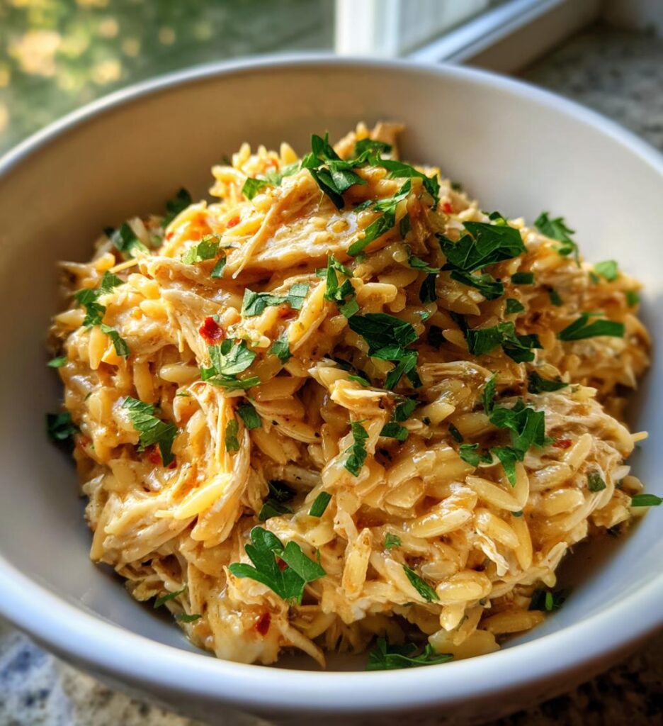 Slow Cooker Parmesan Herb Chicken with Orzo