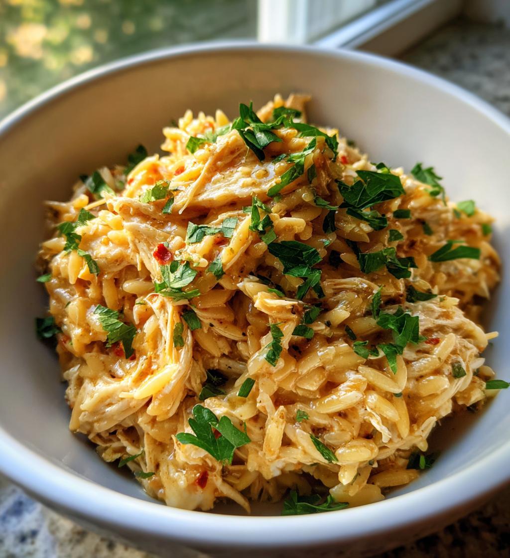 Slow Cooker Parmesan Herb Chicken with Orzo