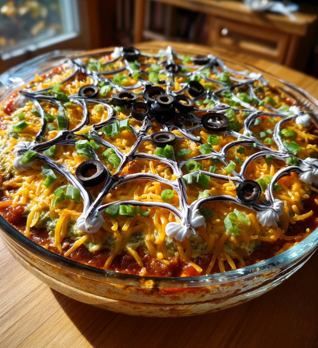 Spider Web Taco Dip - detail 1