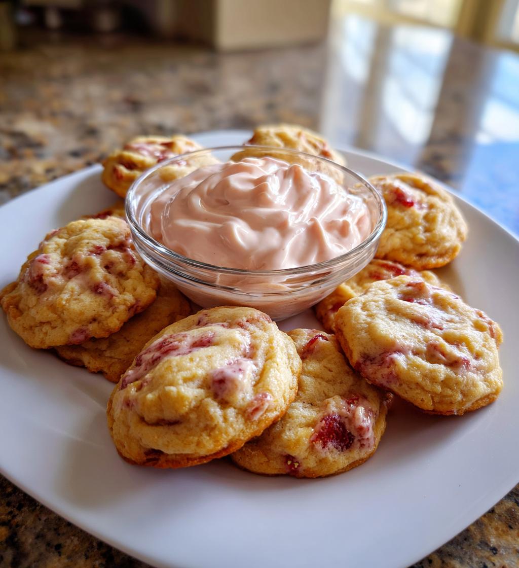 Strawberry Banana Pudding Cookies with Cheesecake Dip - detail 1