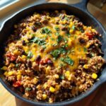Super Easy Mexican Beef and Rice Skillet