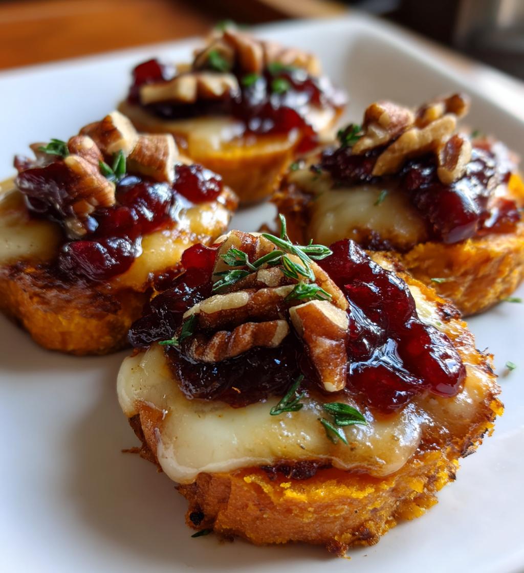Sweet Potato Rounds Brie Cranberry Pecans - detail 1