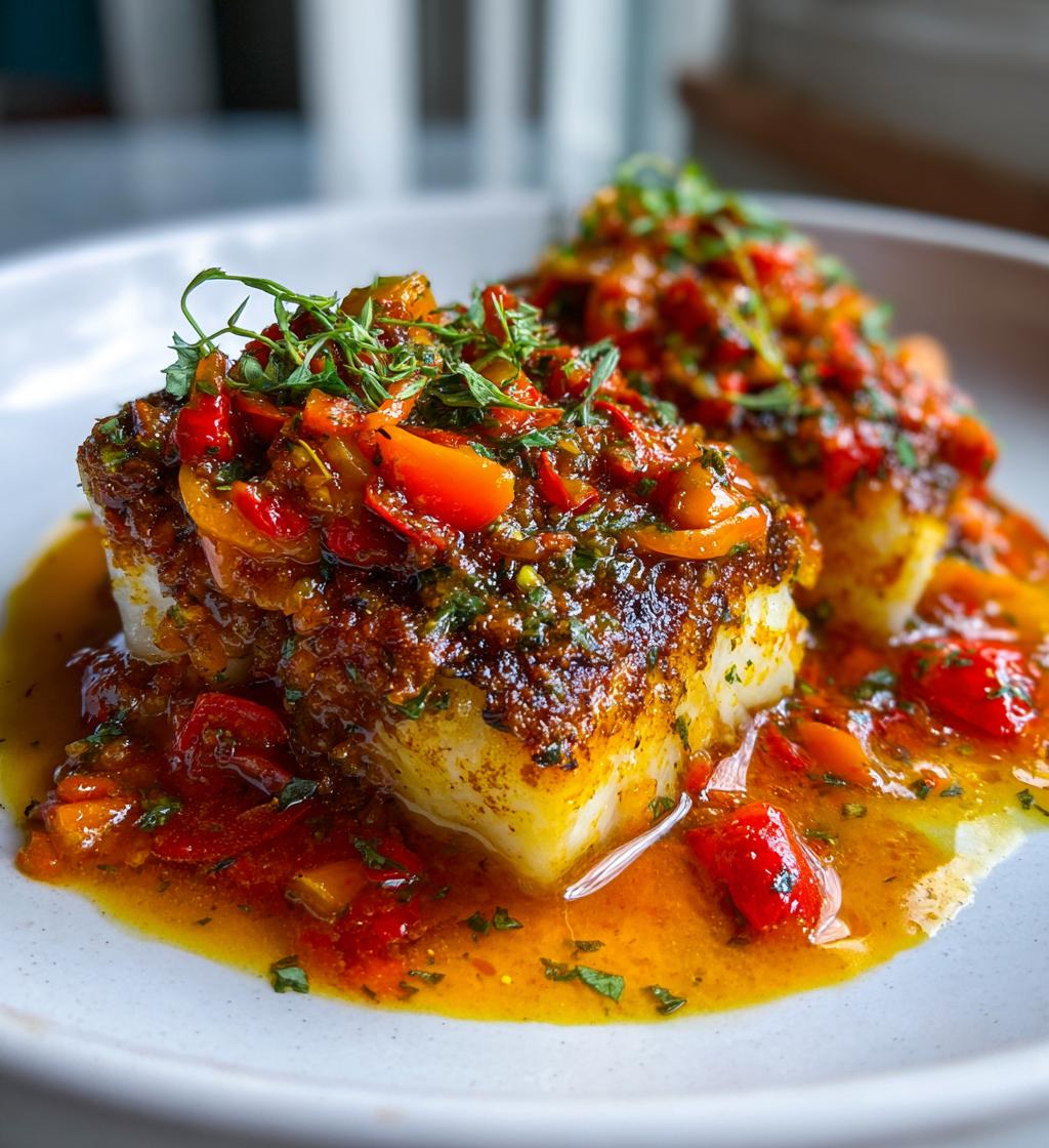 Tilapia in Roasted Pepper Sauce