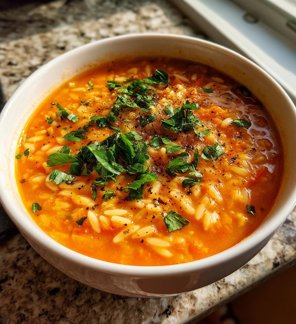 Tomato Orzo Soup