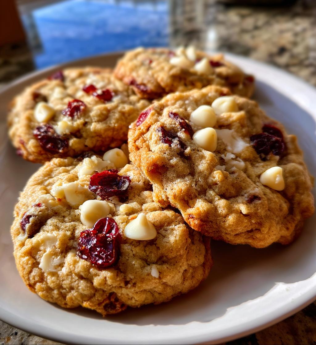 White Chocolate Oatmeal Cranberry Cookies