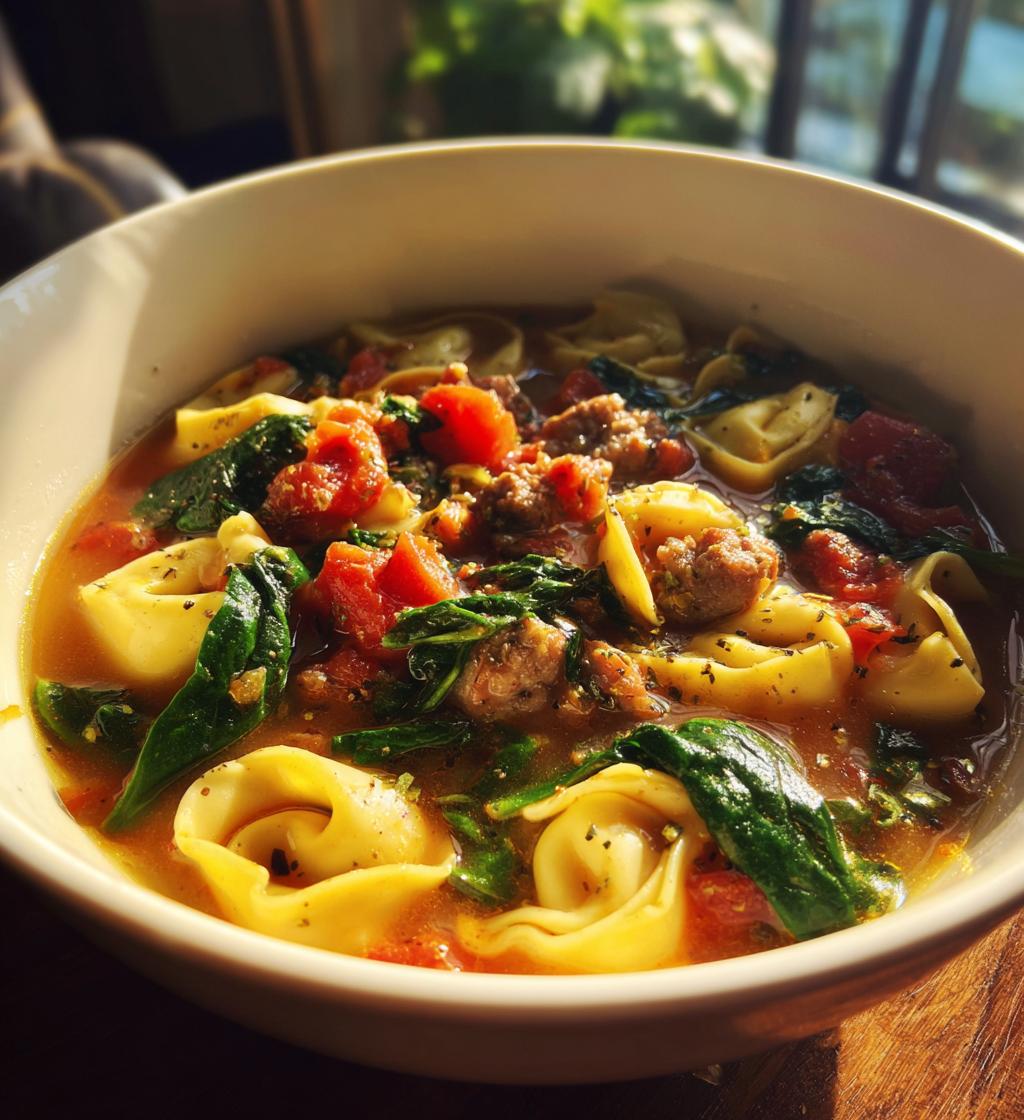 autumn tortellini soup with sausage