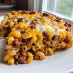 cheesy macaroni hamburger dish