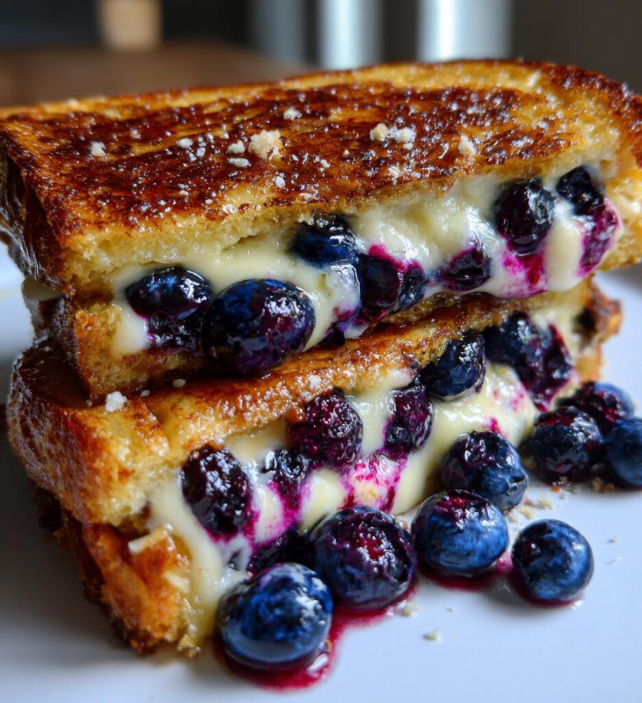 crispy blueberry grilled cheese