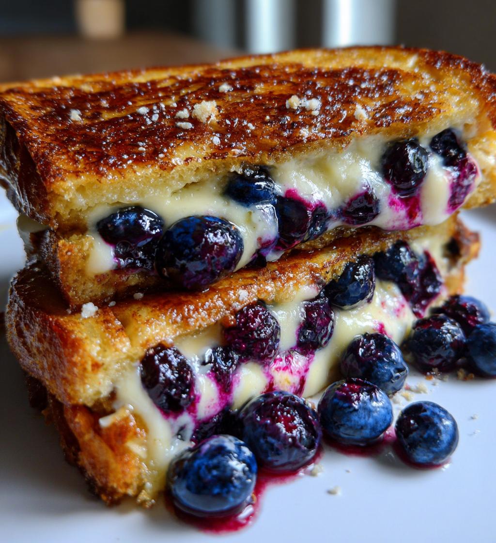 crispy blueberry grilled cheese