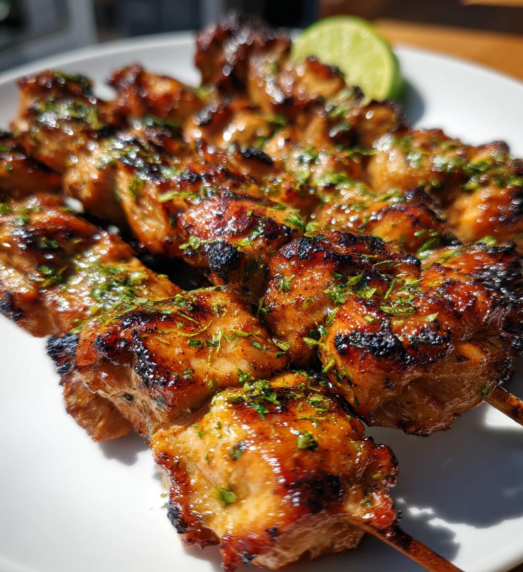 grilled thai coconut chicken skewers - detail 1