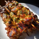grilled thai coconut chicken skewers