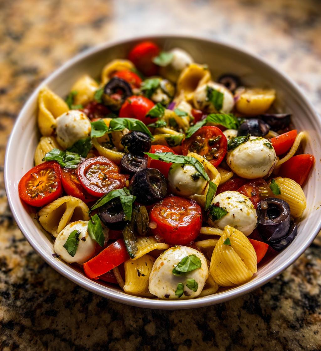 pasta salad with mozzarella eyeballs - detail 1