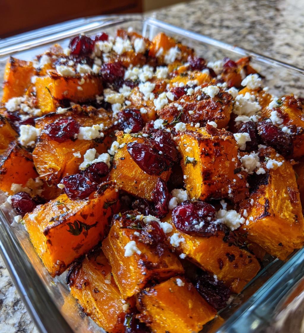 roasted butternut squash cranberries feta bliss - detail 1