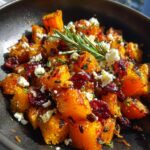 roasted butternut squash cranberries feta bliss