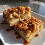 salted caramel apple crumble bars