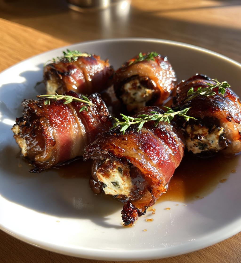 Air Fryer Goat Cheese Stuffed Dates with Bacon - detail 1