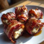 Air Fryer Goat Cheese Stuffed Dates with Bacon