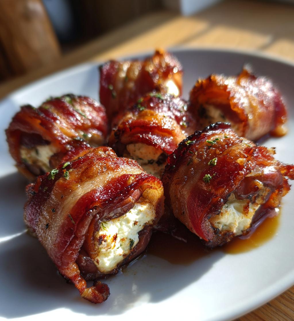 Air Fryer Goat Cheese Stuffed Dates with Bacon
