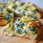 Artichoke Pizza with Spinach Parmesan Cream Sauce