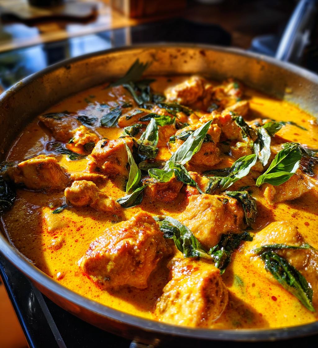 Basil Chicken in Coconut Curry Sauce - detail 1