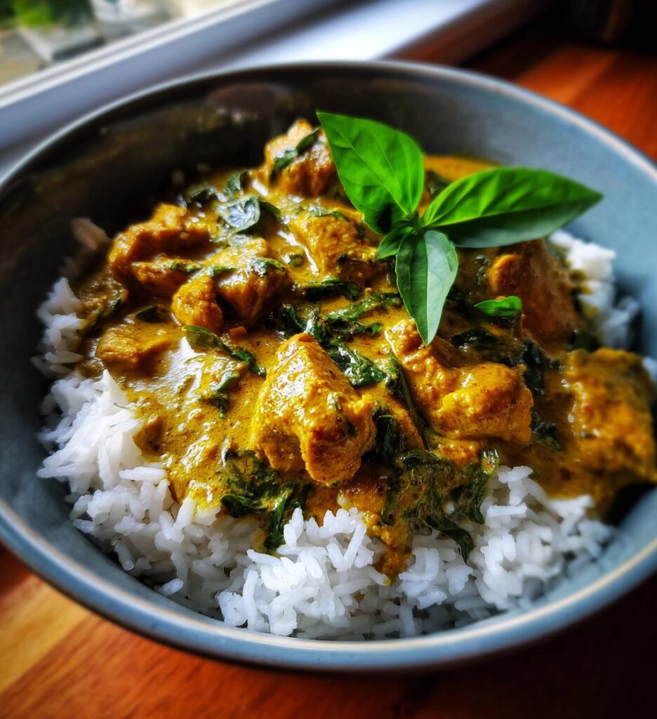 Basil Chicken in Coconut Curry Sauce