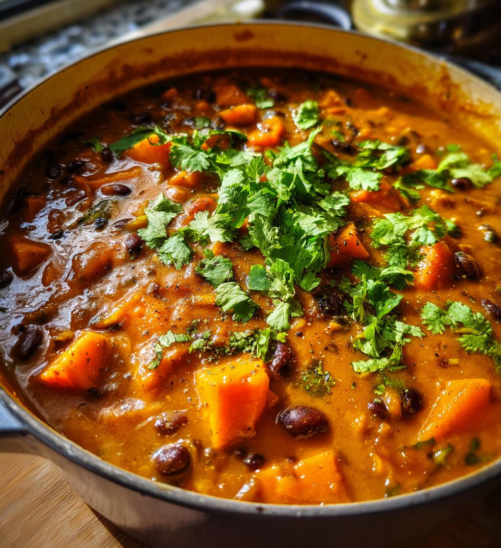 Black Bean and Sweet Potato Soup - detail 1