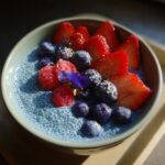 Blue Chia Pudding with Butterfly Pea Flower