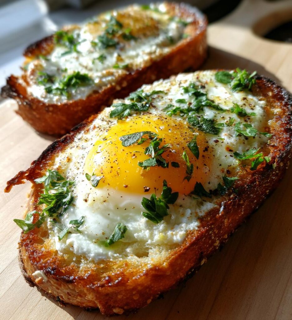 Buttery Egg And Ricotta Toast