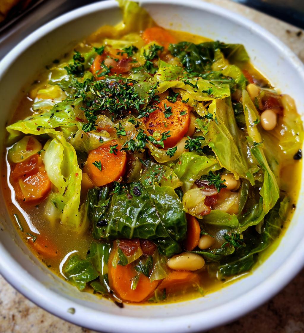 Cabbage and Bean Soup - detail 1