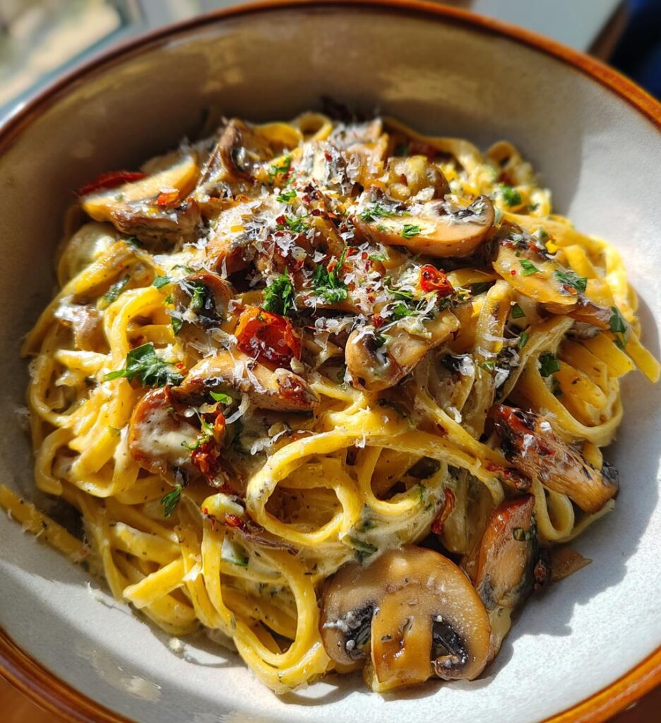 Caramelized Leek and Mushroom Gruyere Pasta